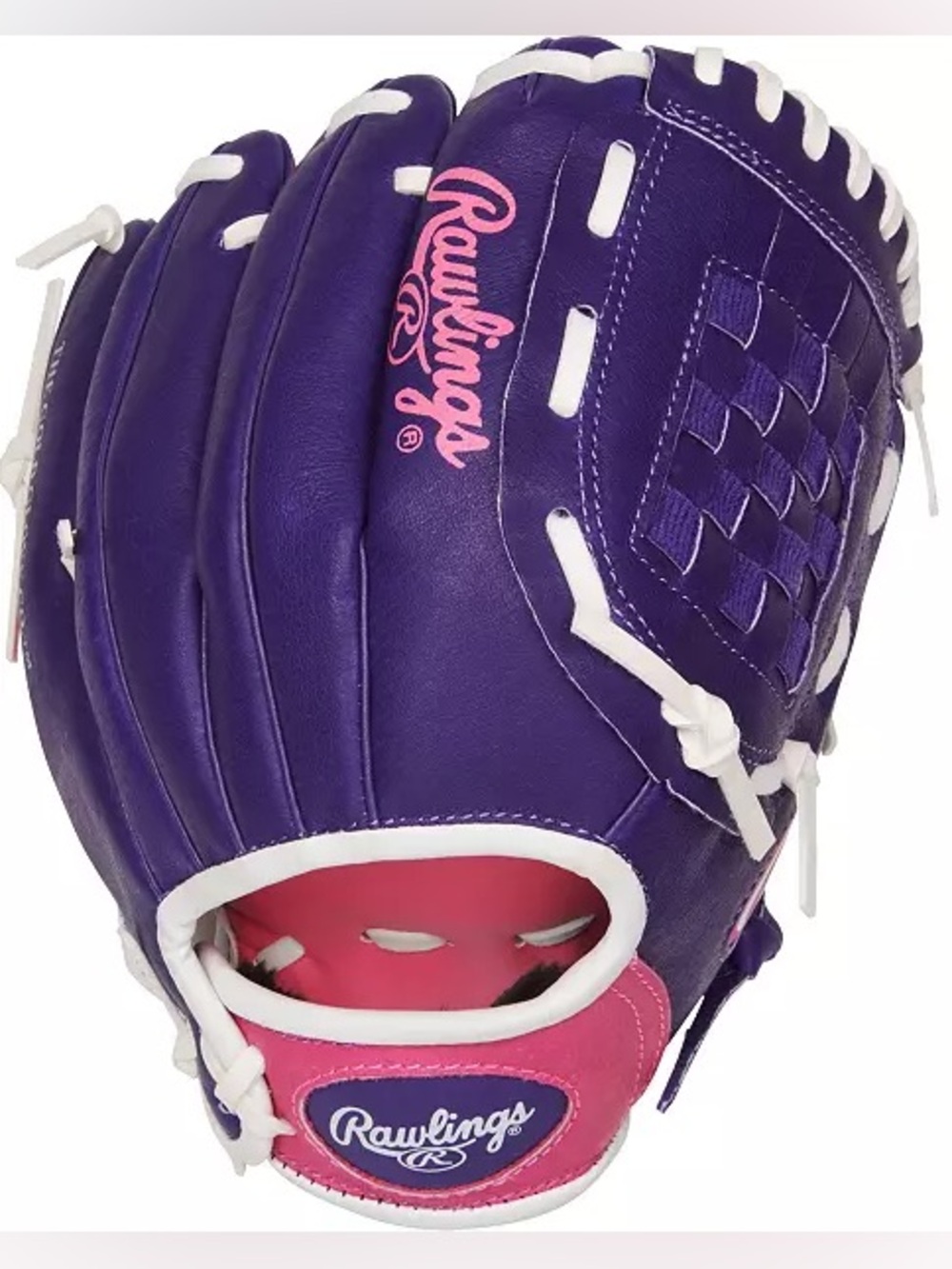 Rawlings 10'' Girls' Tee Ball Highlight Series Softball Glove Pink Purple